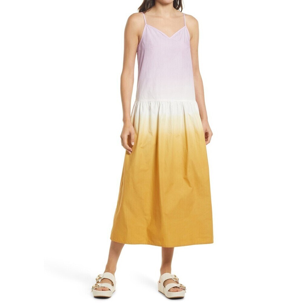 AllSaints Women's Caro Dipdye Lilac Camel Midi Dress Women's Size 6 US $215 - Picture 2 of 9